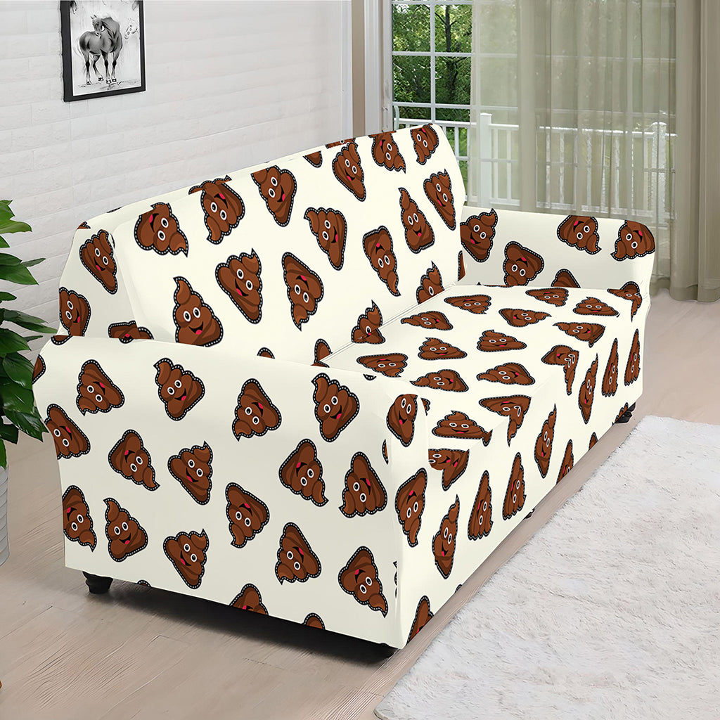 Happy Poop Pattern Print Sofa Cover