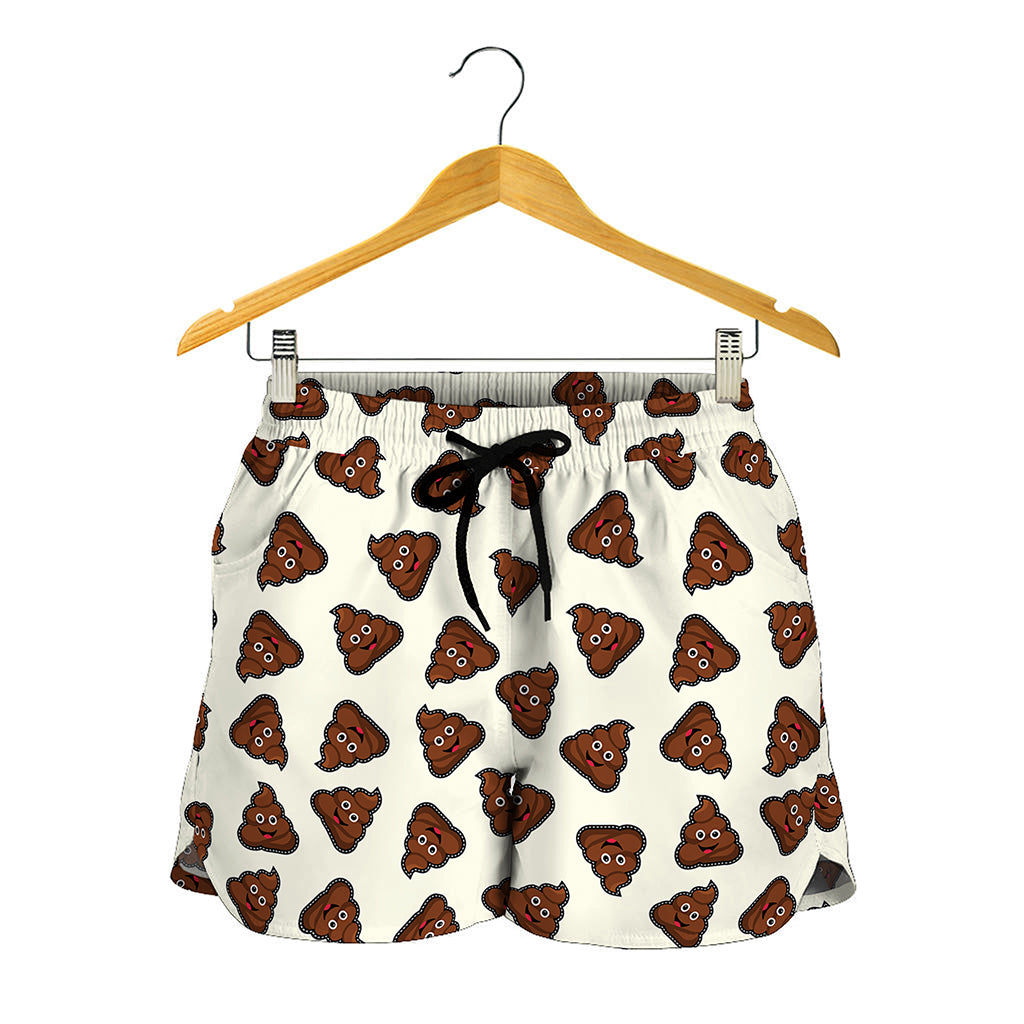 Happy Poop Pattern Print Women's Shorts