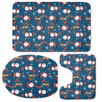 Happy Santa Claus Pattern Print 3 Piece Bath Mat Set