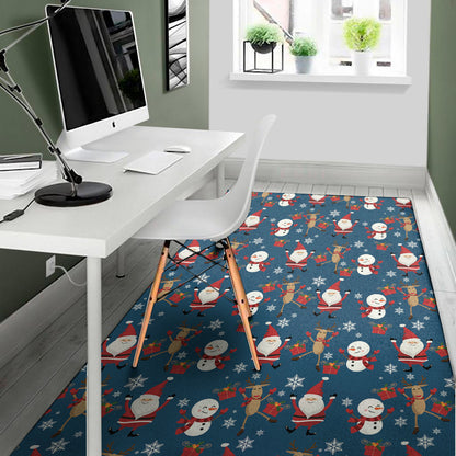 Happy Santa Claus Pattern Print Area Rug