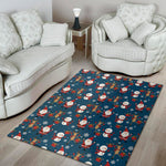 Happy Santa Claus Pattern Print Area Rug