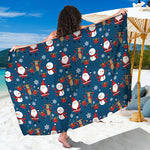 Happy Santa Claus Pattern Print Beach Sarong Wrap