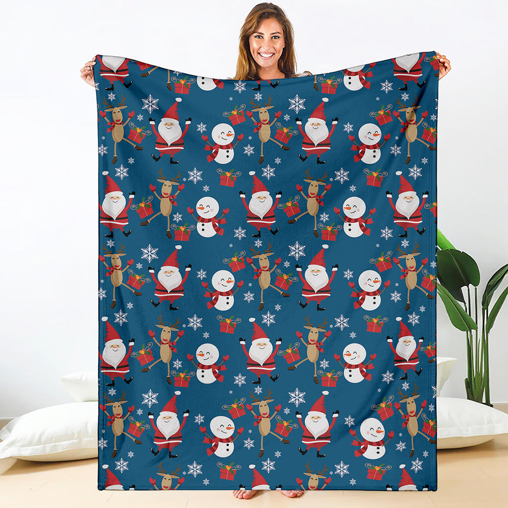 Happy Santa Claus Pattern Print Blanket