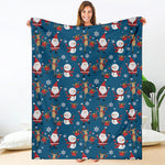 Happy Santa Claus Pattern Print Blanket