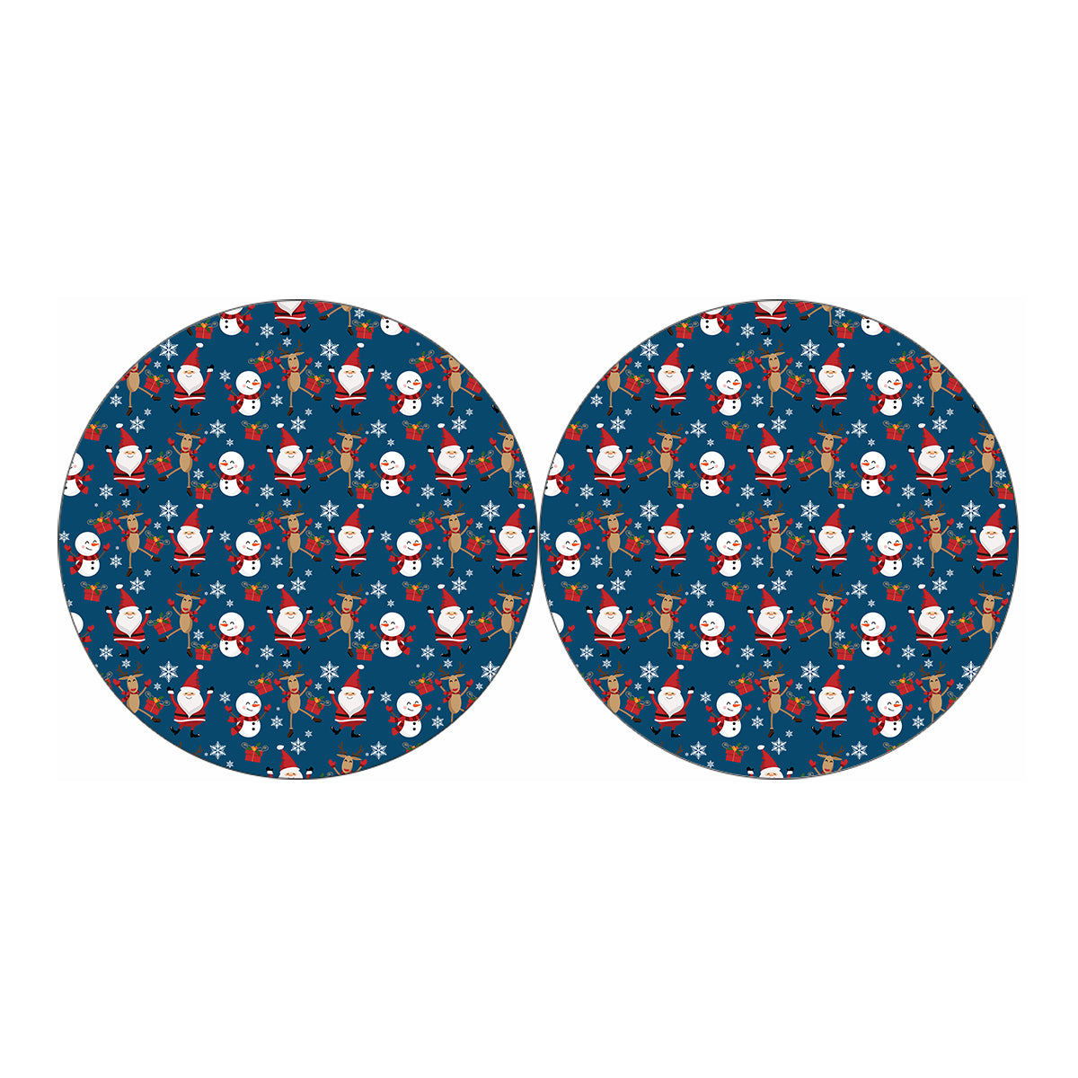Happy Santa Claus Pattern Print Car Coasters