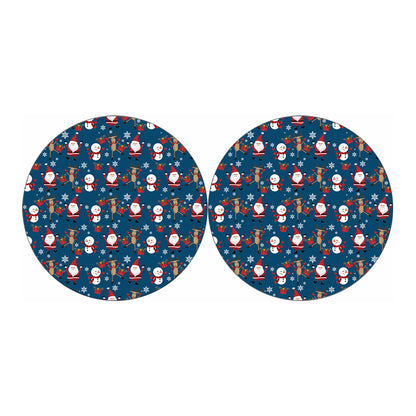 Happy Santa Claus Pattern Print Car Coasters