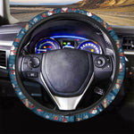 Happy Santa Claus Pattern Print Car Steering Wheel Cover