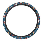 Happy Santa Claus Pattern Print Car Steering Wheel Cover