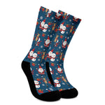 Happy Santa Claus Pattern Print Crew Socks