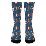 Happy Santa Claus Pattern Print Crew Socks