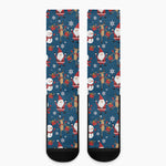 Happy Santa Claus Pattern Print Crew Socks