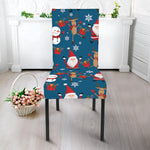 Happy Santa Claus Pattern Print Dining Chair Slipcover