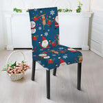 Happy Santa Claus Pattern Print Dining Chair Slipcover