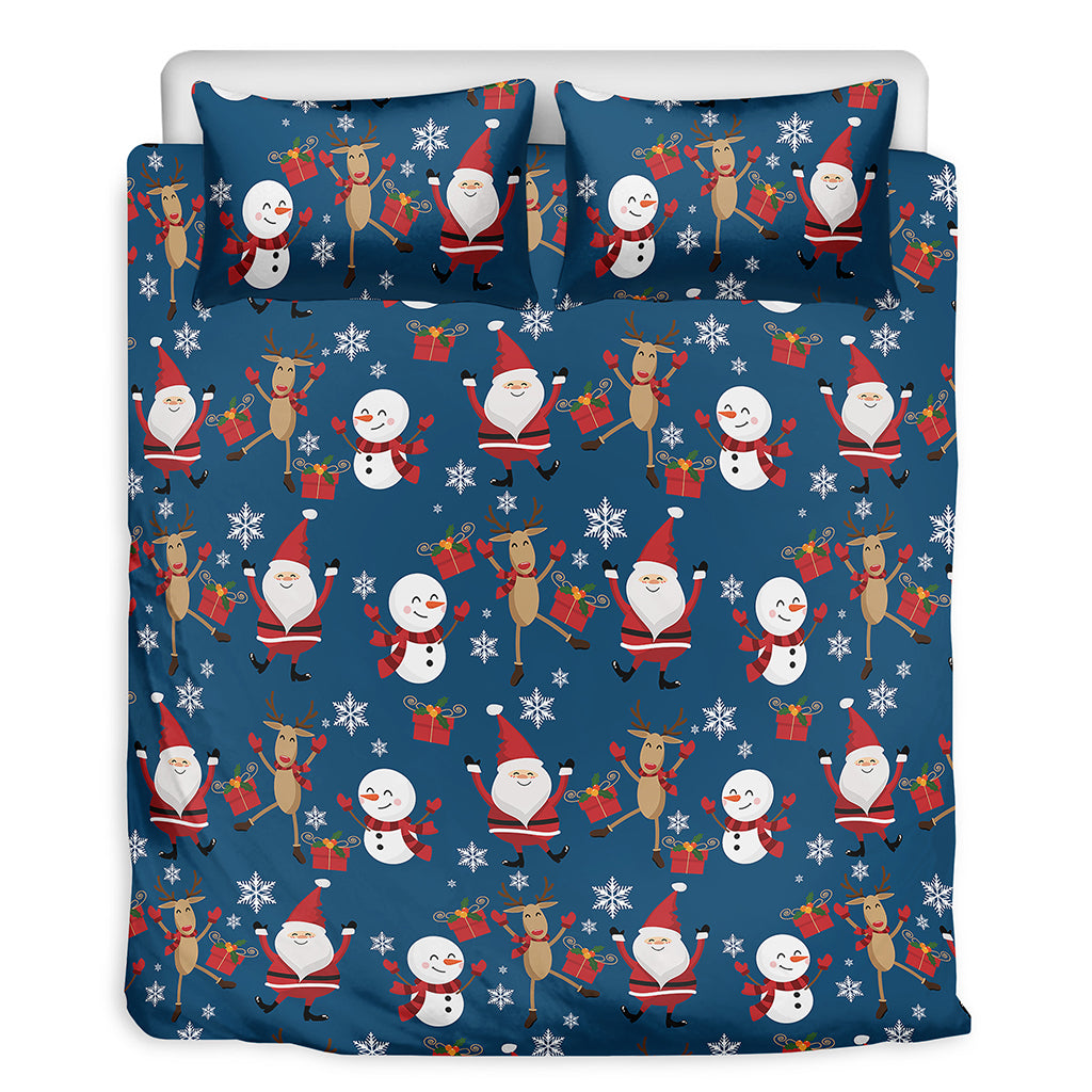 Happy Santa Claus Pattern Print Duvet Cover Bedding Set