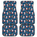 Happy Santa Claus Pattern Print Front and Back Car Floor Mats