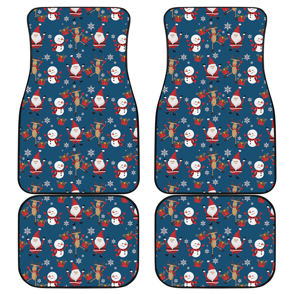 Happy Santa Claus Pattern Print Front and Back Car Floor Mats