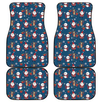 Happy Santa Claus Pattern Print Front and Back Car Floor Mats