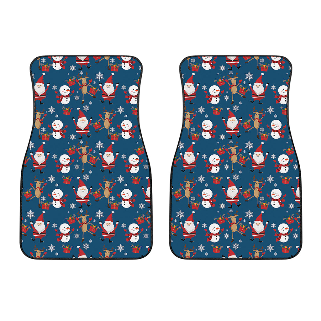 Happy Santa Claus Pattern Print Front Car Floor Mats