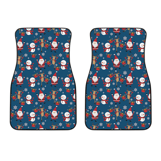 Happy Santa Claus Pattern Print Front Car Floor Mats