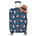 Happy Santa Claus Pattern Print Luggage Cover
