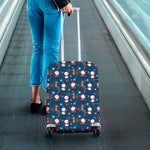 Happy Santa Claus Pattern Print Luggage Cover