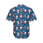 Happy Santa Claus Pattern Print Men's Baseball Jersey