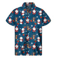 Happy Santa Claus Pattern Print Men's Short Sleeve Shirt