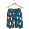 Happy Santa Claus Pattern Print Men's Shorts
