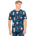 Happy Santa Claus Pattern Print Men's T-Shirt