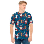 Happy Santa Claus Pattern Print Men's T-Shirt