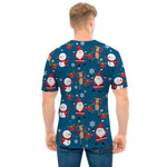 Happy Santa Claus Pattern Print Men's T-Shirt