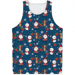 Happy Santa Claus Pattern Print Men's Tank Top