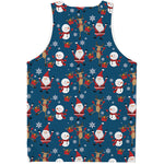 Happy Santa Claus Pattern Print Men's Tank Top