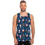 Happy Santa Claus Pattern Print Men's Tank Top
