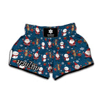 Happy Santa Claus Pattern Print Muay Thai Boxing Shorts