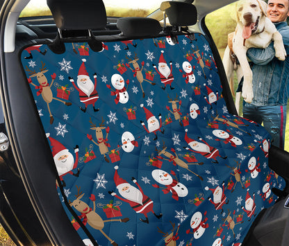 Happy Santa Claus Pattern Print Pet Car Back Seat Cover