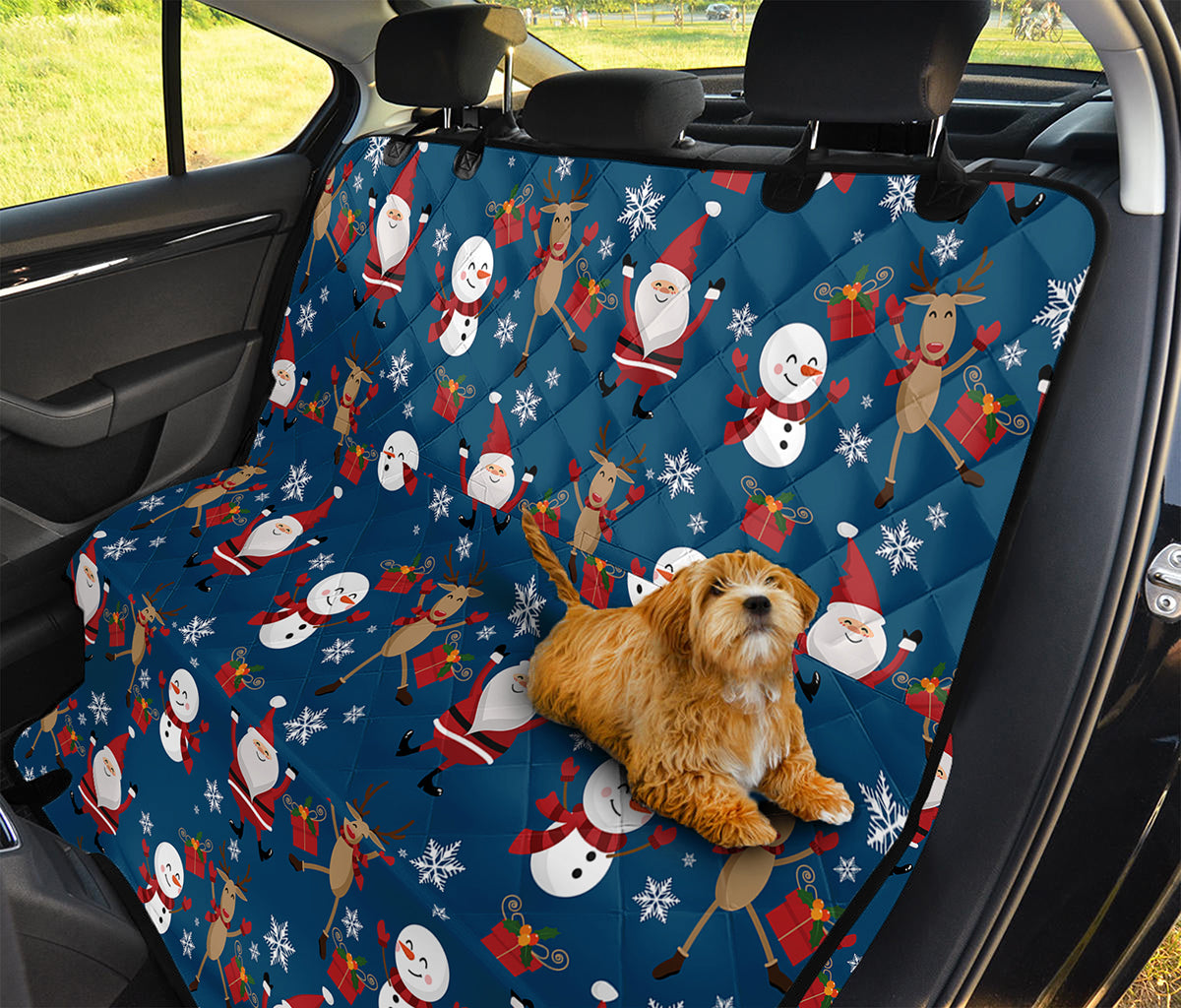 Happy Santa Claus Pattern Print Pet Car Back Seat Cover