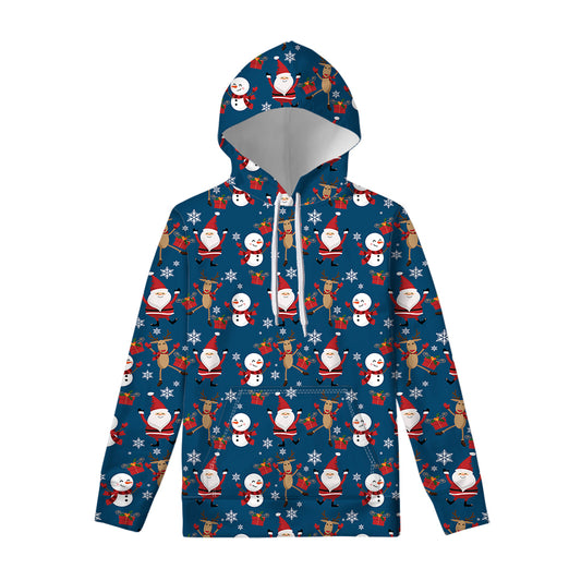 Happy Santa Claus Pattern Print Pullover Hoodie