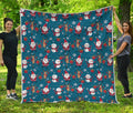 Happy Santa Claus Pattern Print Quilt