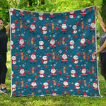 Happy Santa Claus Pattern Print Quilt