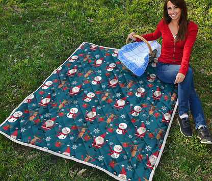 Happy Santa Claus Pattern Print Quilt