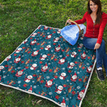 Happy Santa Claus Pattern Print Quilt