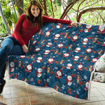 Happy Santa Claus Pattern Print Quilt