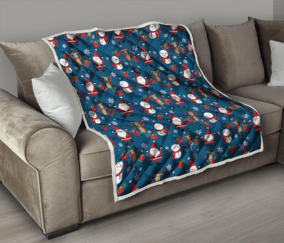 Happy Santa Claus Pattern Print Quilt