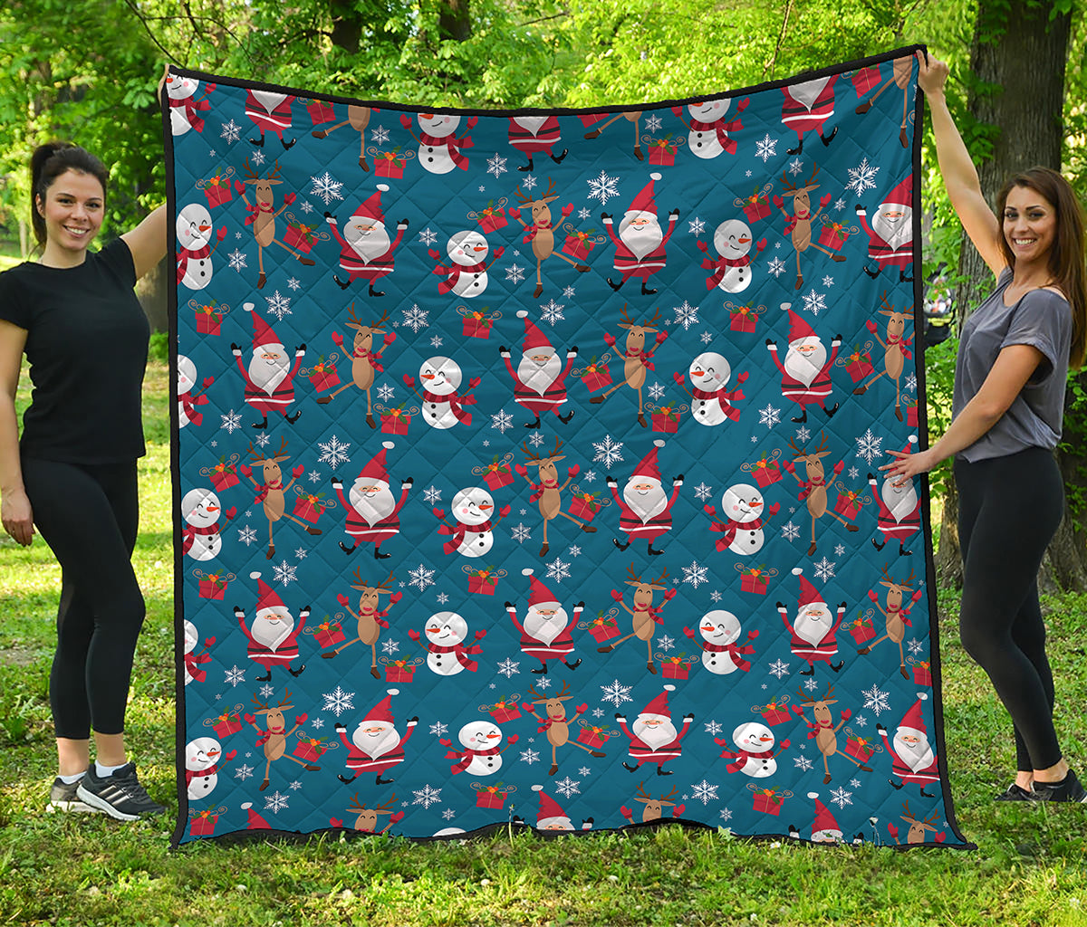 Happy Santa Claus Pattern Print Quilt