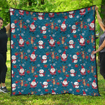 Happy Santa Claus Pattern Print Quilt
