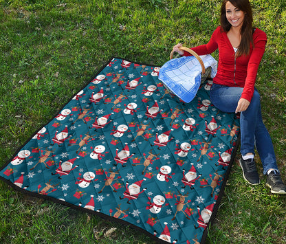 Happy Santa Claus Pattern Print Quilt