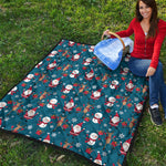 Happy Santa Claus Pattern Print Quilt