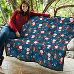 Happy Santa Claus Pattern Print Quilt