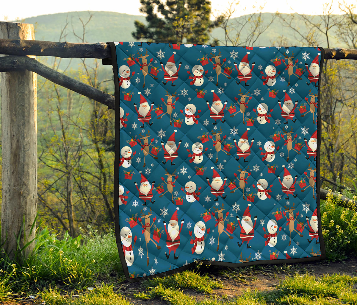 Happy Santa Claus Pattern Print Quilt